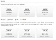 Cenové rozmezí jednotlivých verzí připravovaného iPadu 4. generace