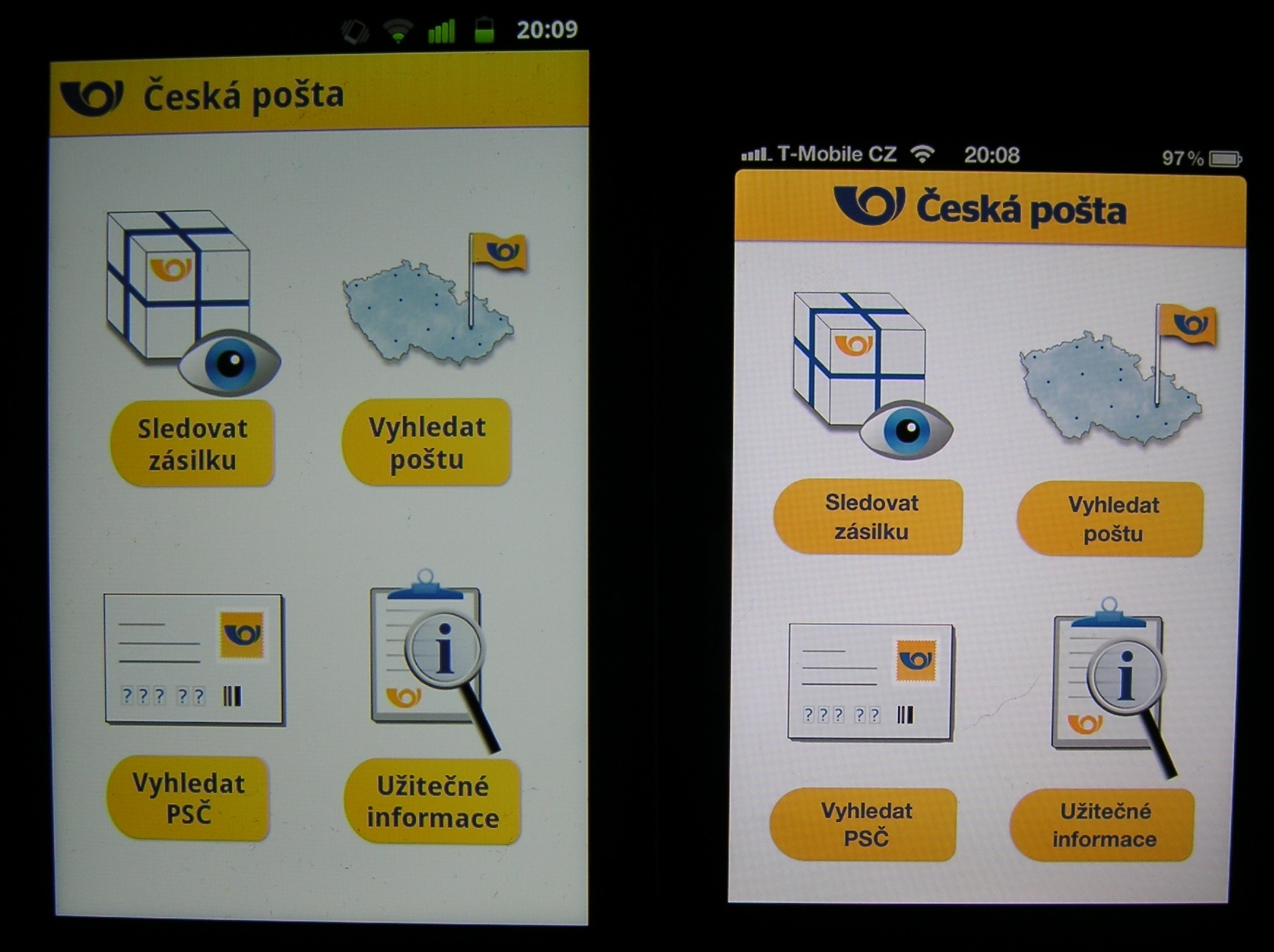 Česká pošta pro Android a iOS