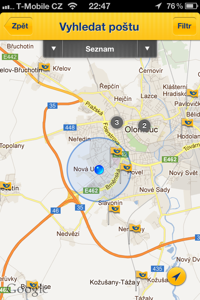 Česká pošta pro iOS