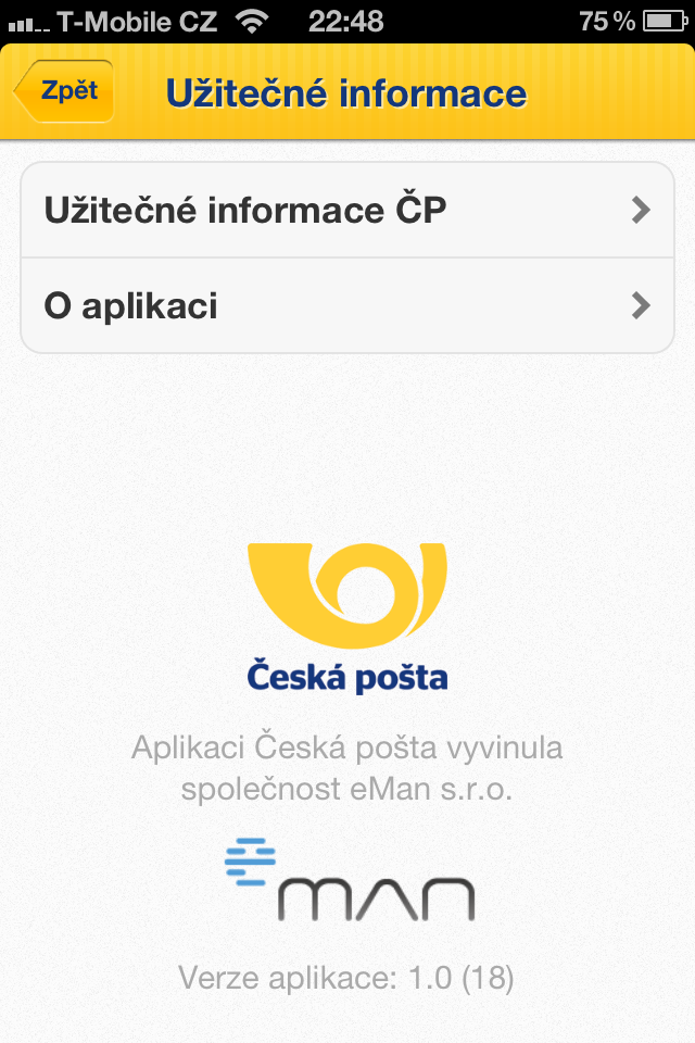 Česká pošta pro iOS