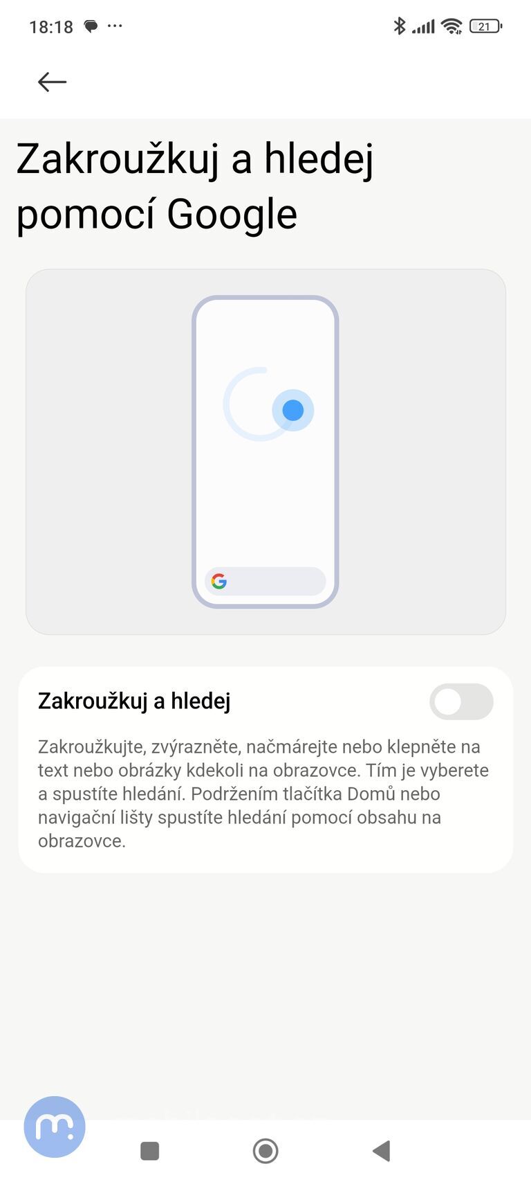 Circle to Search (Zakroužkuj a hledej)