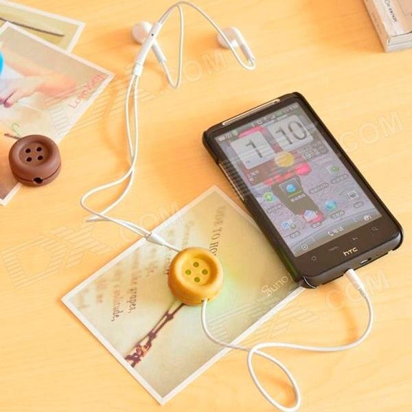 Cute Button Style Earphone Cable Winder Organizer