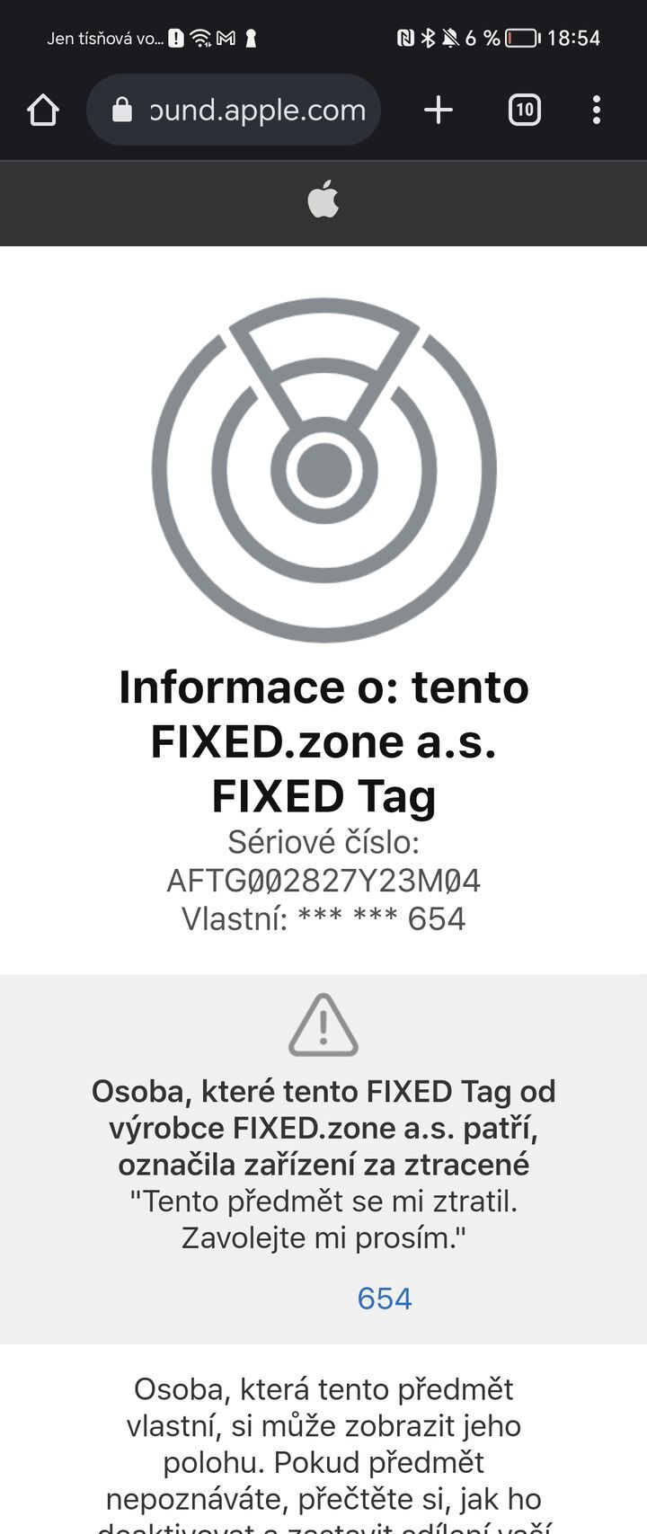 Detektor sledování