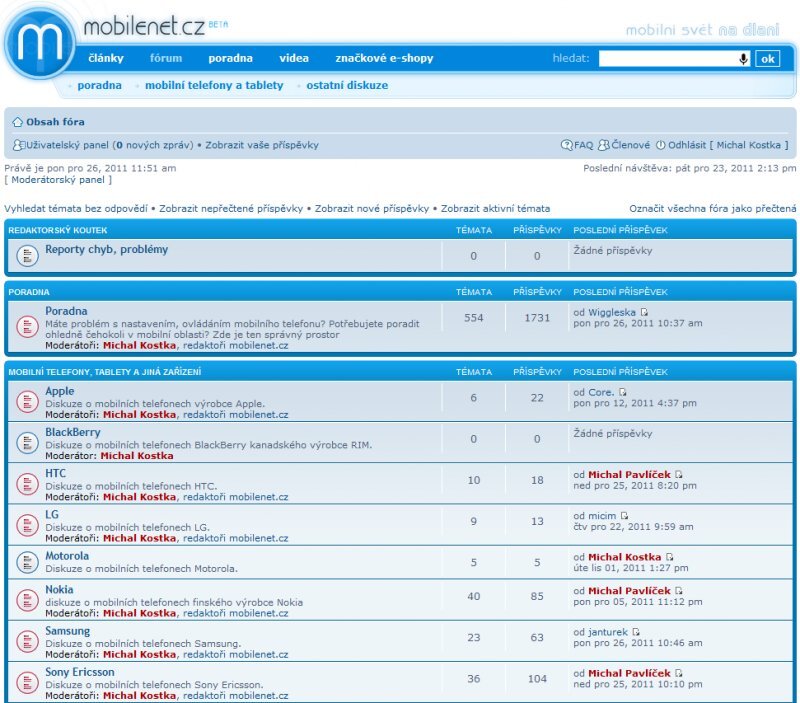 Diskuzní fórum mobilenet.cz