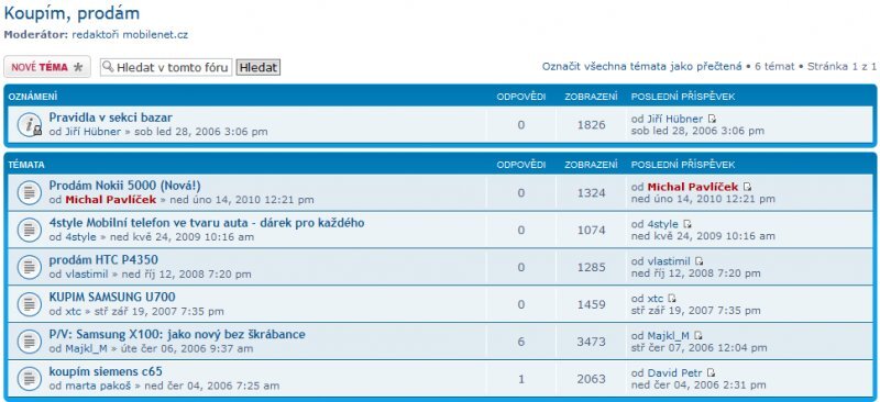 Diskuzní fórum mobilenet.cz