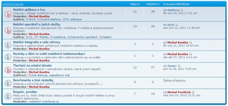 Diskuzní fórum mobilenet.cz