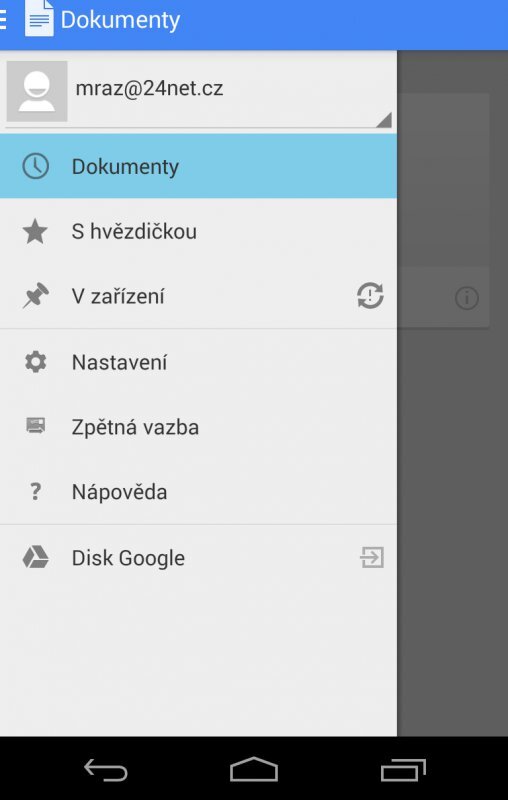 Dokumenty Google screenshot