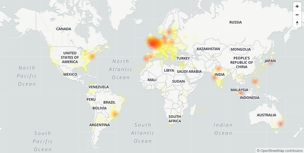 DownDetector hlášení výpadků Gmailu