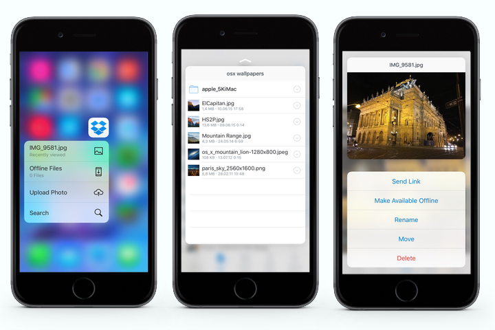 Dropbox 3D Touch