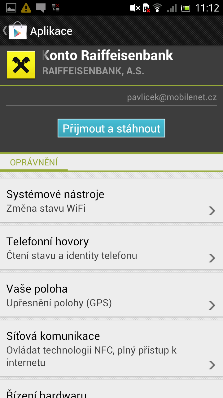 eKonto Raiffeisenbank pro Android