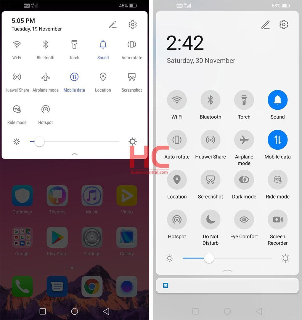 EMUI 9.1 vs. EMUI 10
