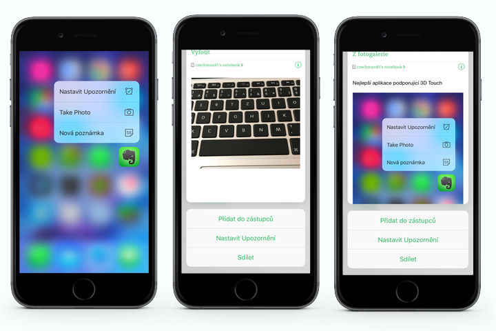 Evernote 3D Touch