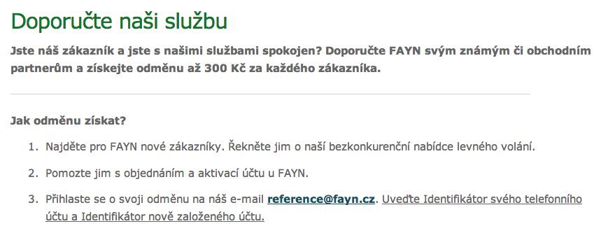 FAYN odměna