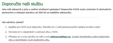 FAYN odměna