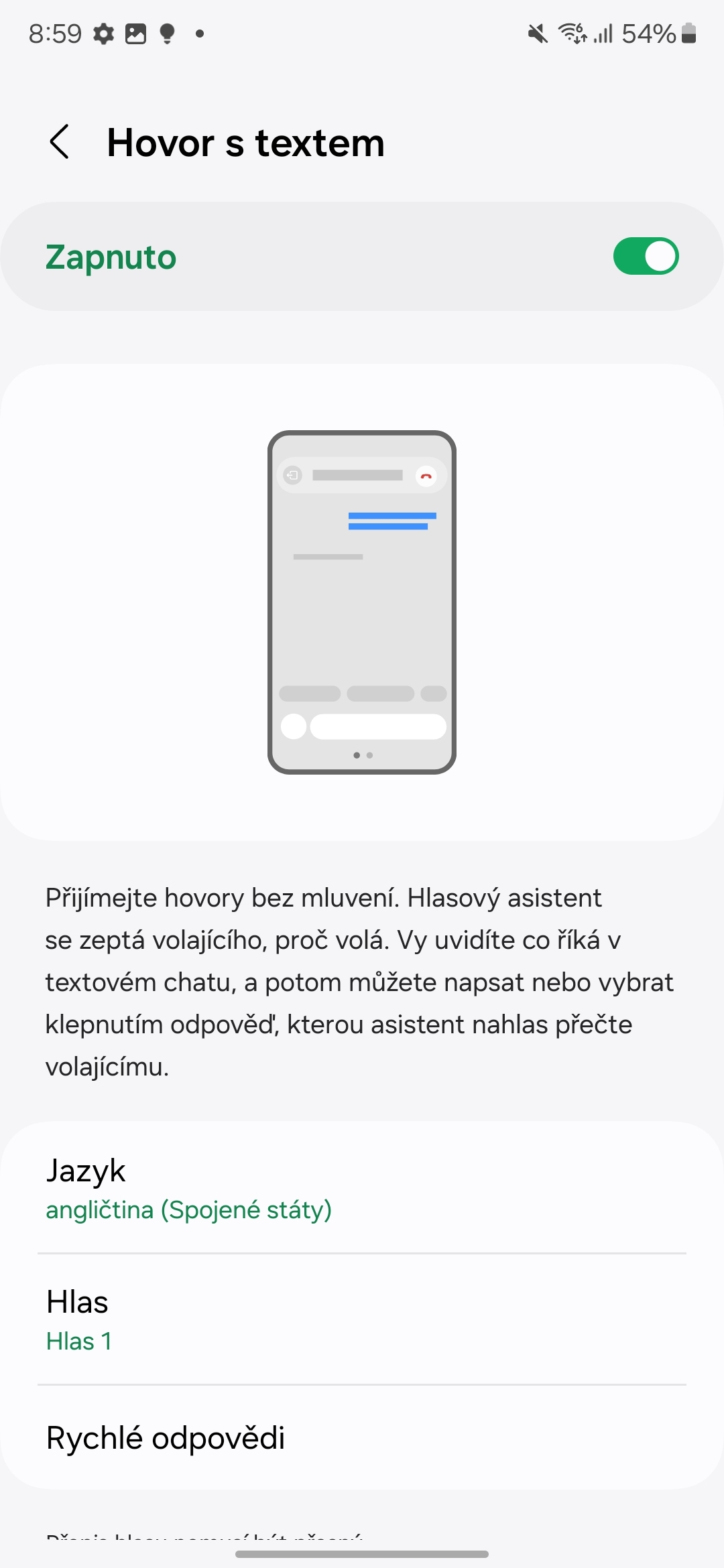 Galaxy AI Hovor s textem