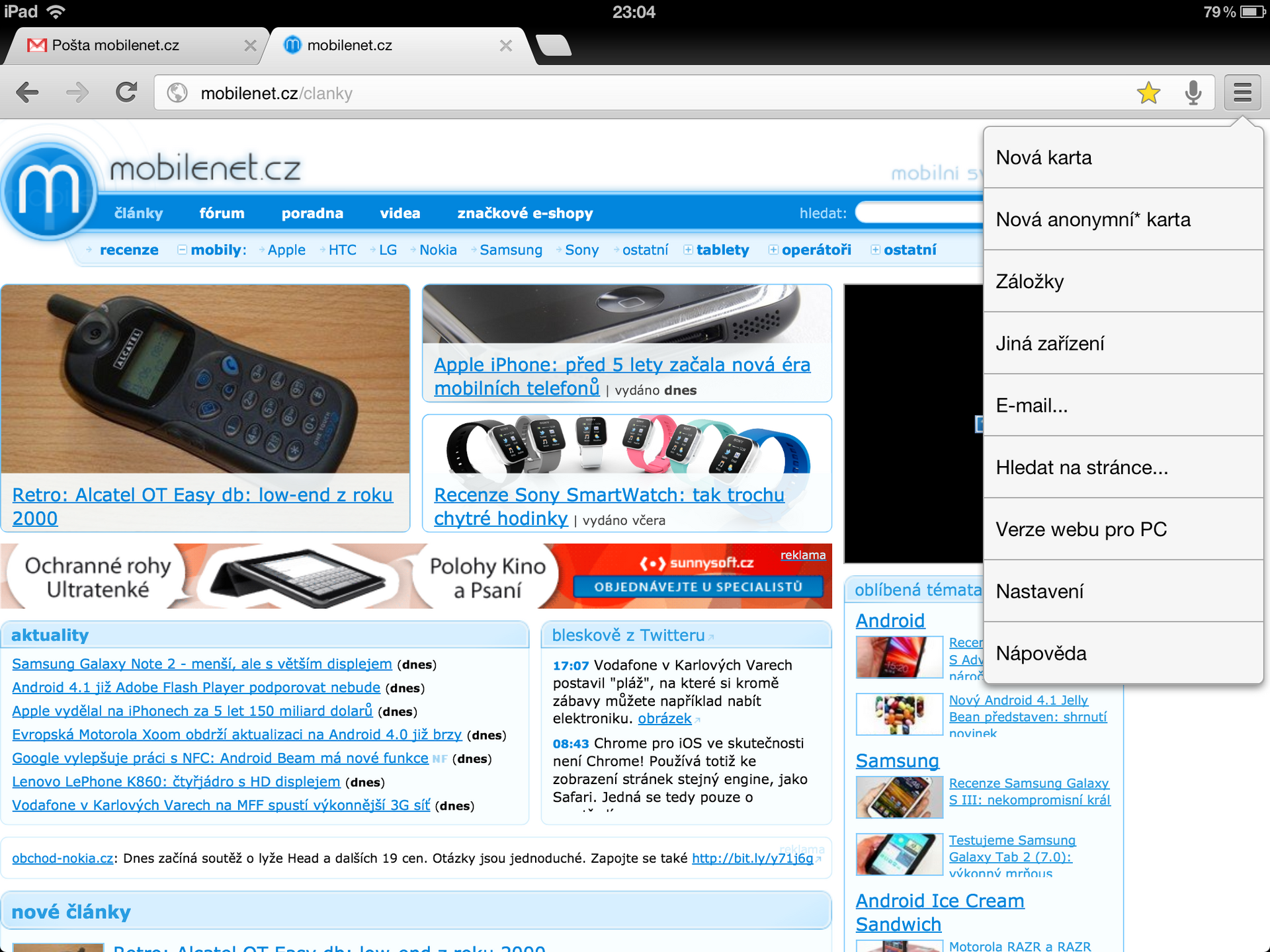 Google Chrome pro iPad