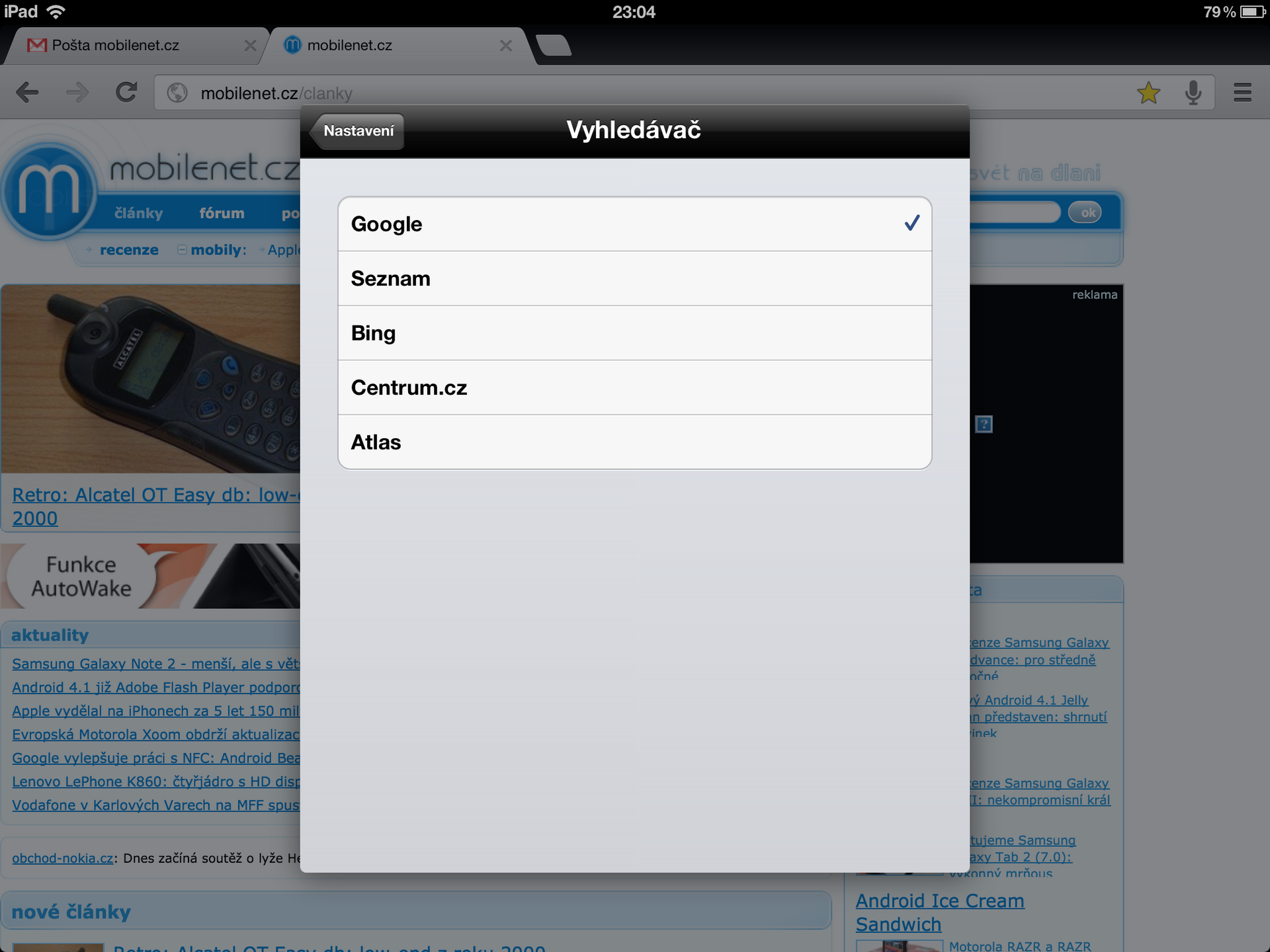 Google Chrome pro iPad