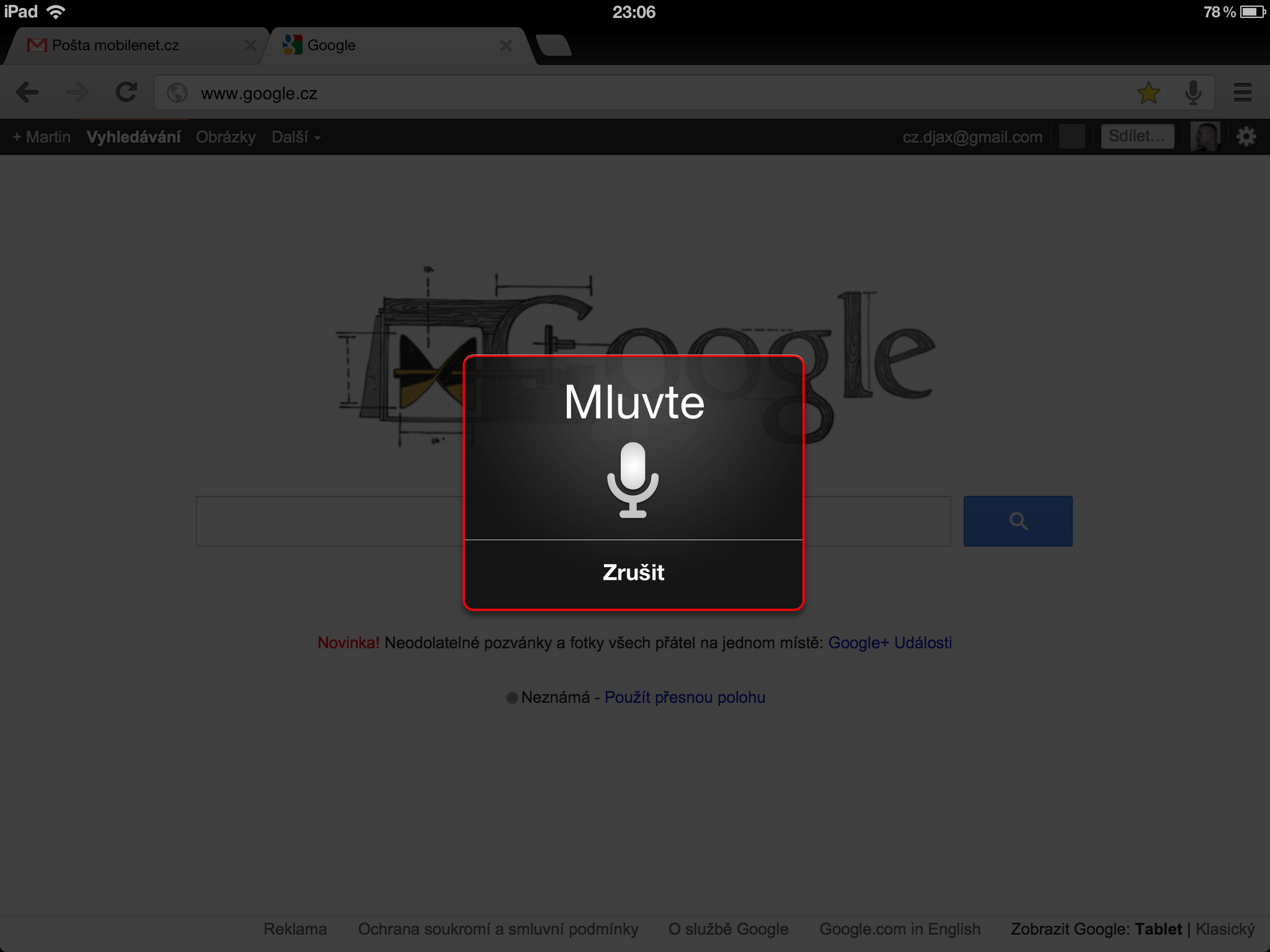 Google Chrome pro iPad