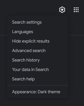 Google dark mode