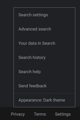 Google dark mode