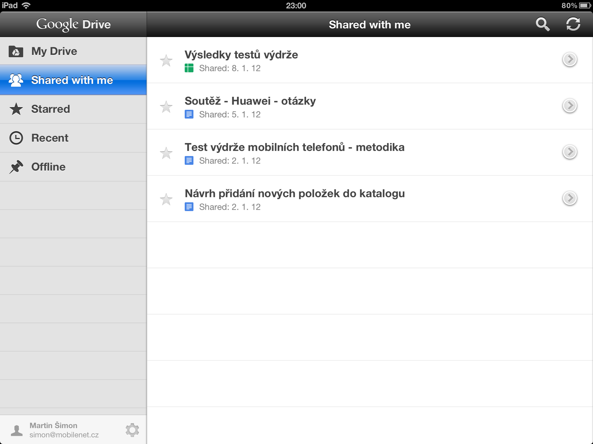 Google Drive pro iPad