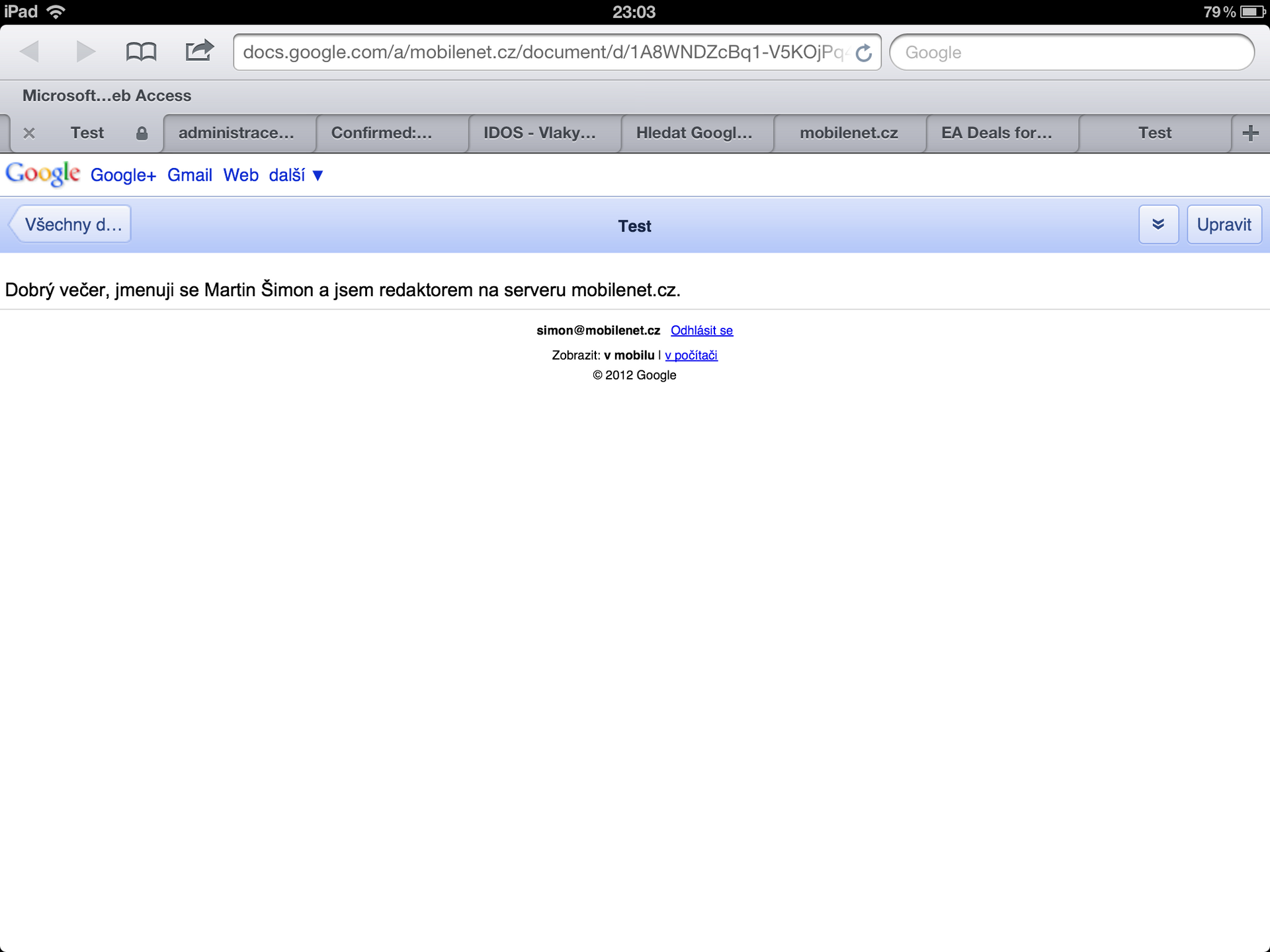 Google Drive pro iPad