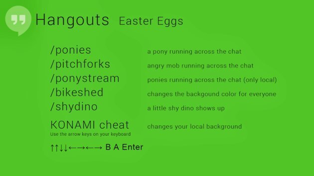 Google Hangouts Easter Eggs