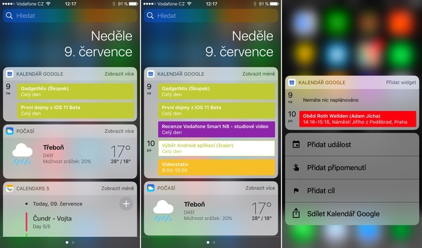 Google Kalendář – widget