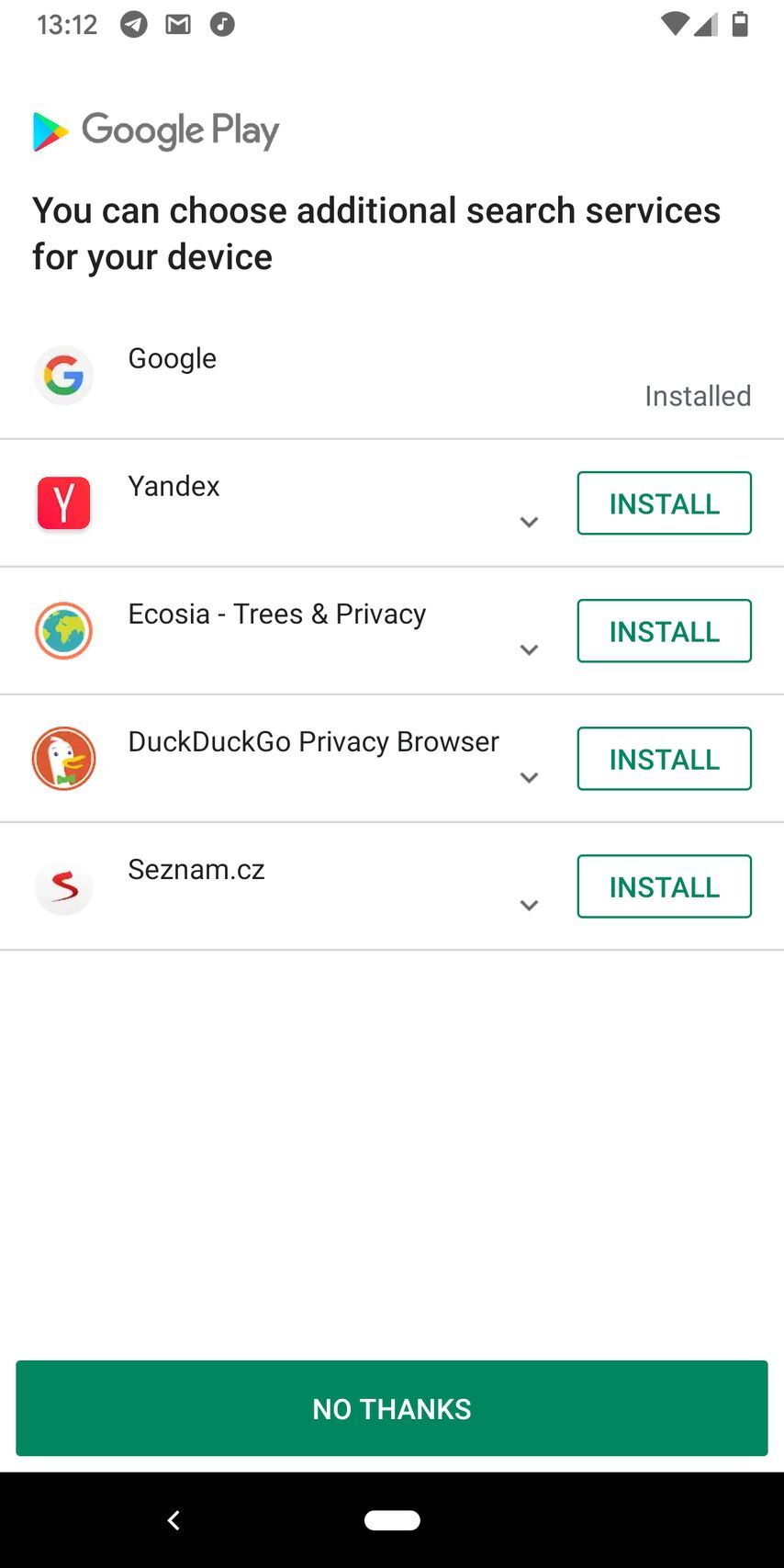 Google Obchod Play prohlížeče