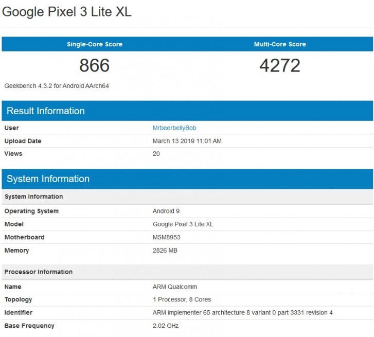 Google Pixel 3 XL Lite