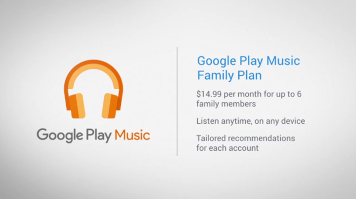 Google Play Music Family Plan