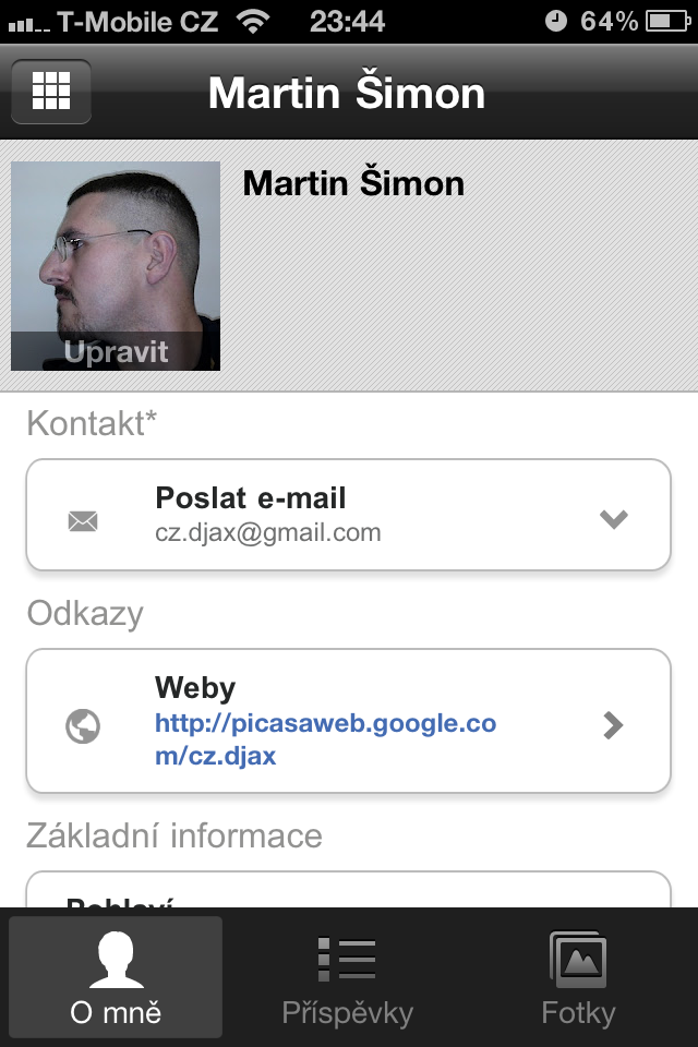 Google+ pro iOS před aktualizací