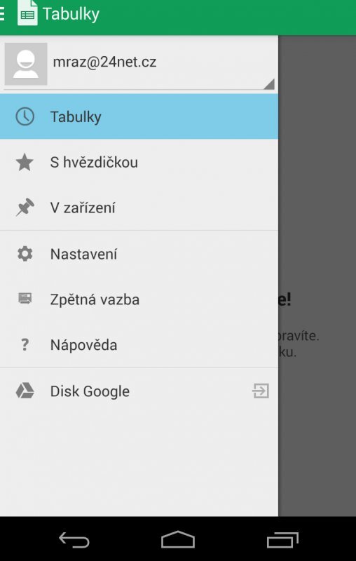 Google Tabulky