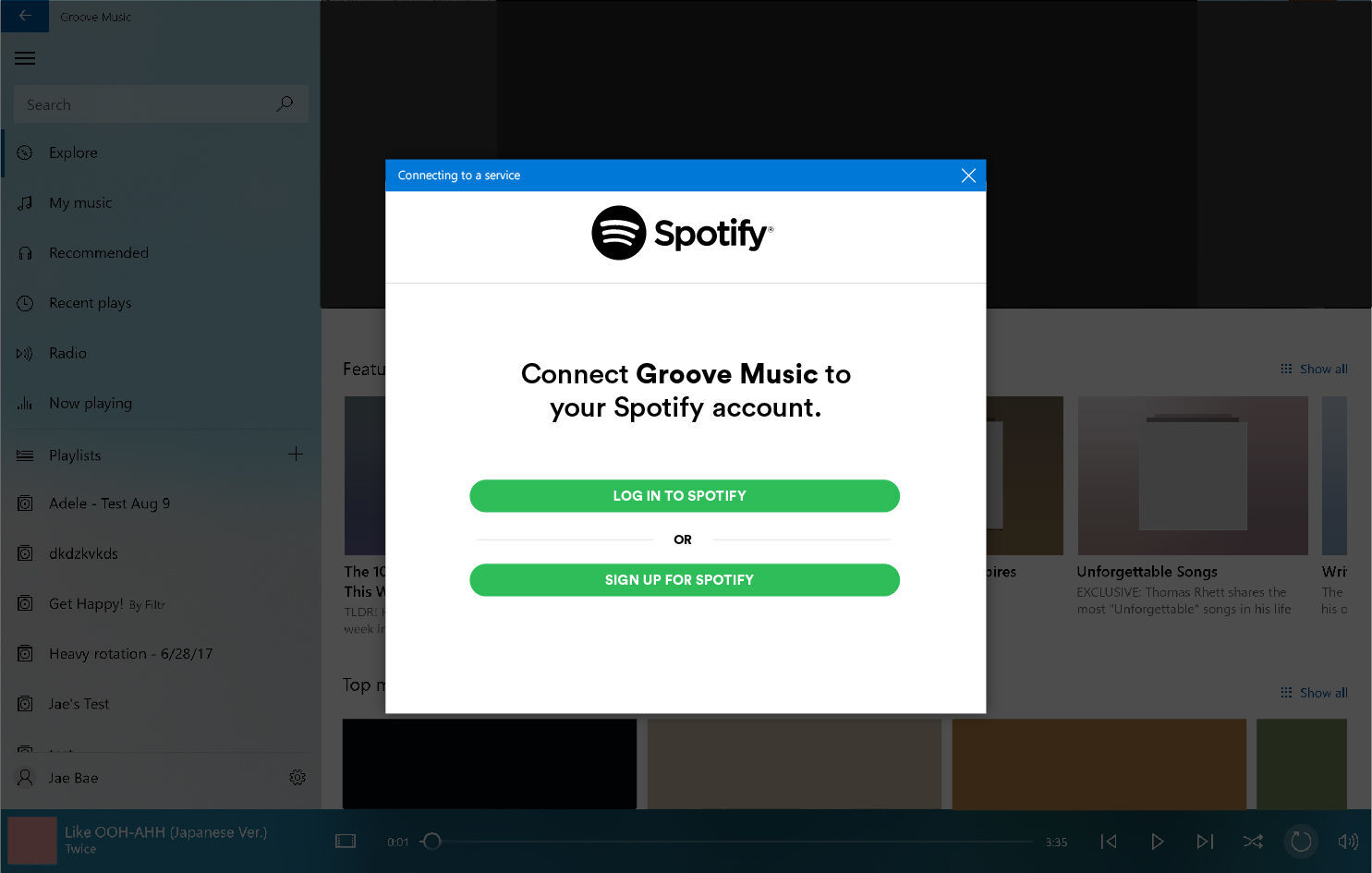 Groove Music to Spotify