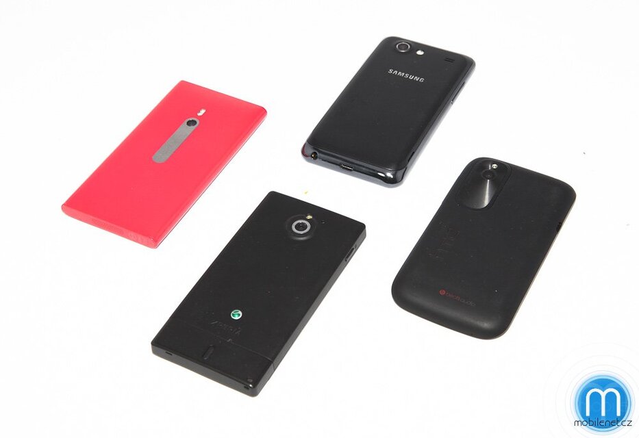 HTC Desire X vs. Sony Xperia sola vs. Nokia Lumia 800 vs. Samsung Galaxy S Advance