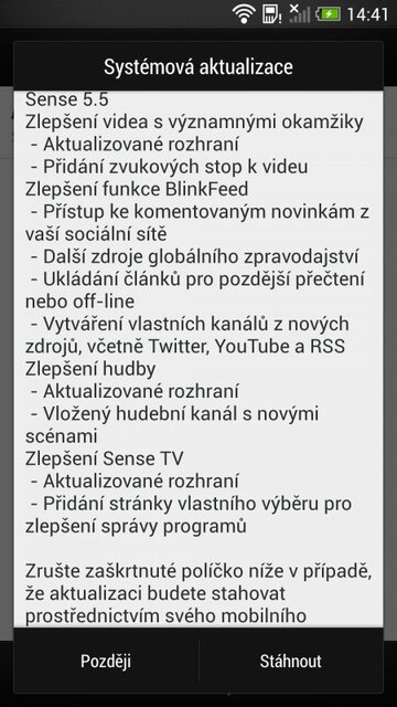 HTC One (aktualizace na Android 4.3)
