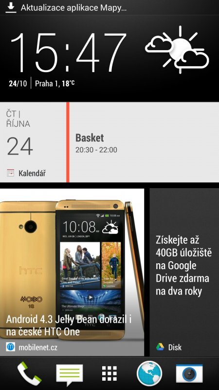 HTC One (aktualizace na Android 4.3)