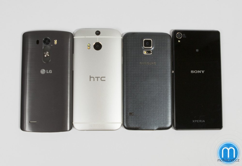 HTC One (M8), LG G3, Samsung Galaxy S5, Sony Xperia Z3