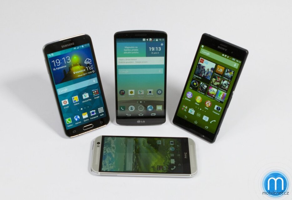 HTC One (M8), LG G3, Samsung Galaxy S5, Sony Xperia Z3