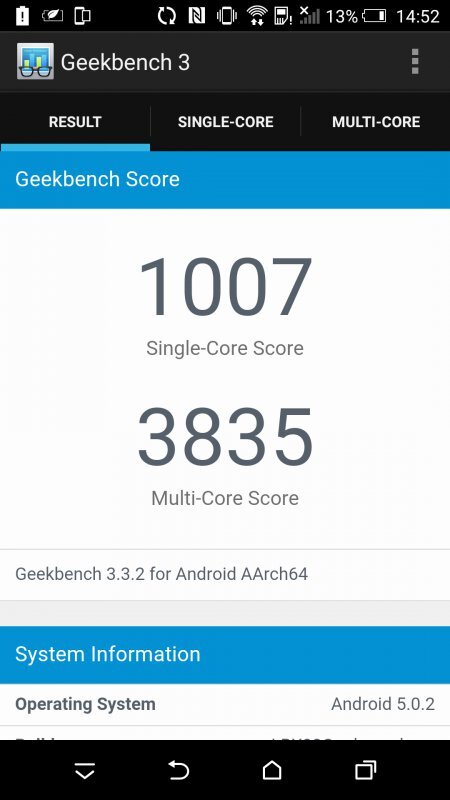 HTC One (M9) benchmark