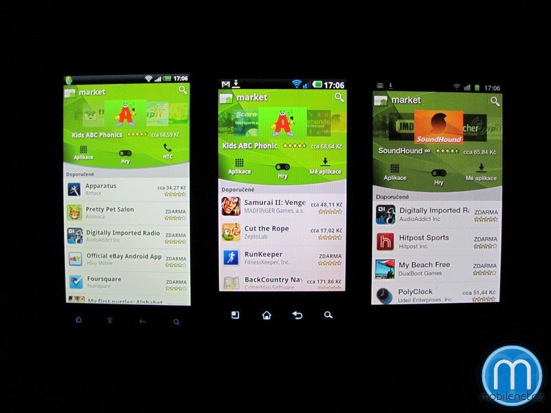 HTC Sensation, LG Optimus 2X, Samsung Galaxy S II