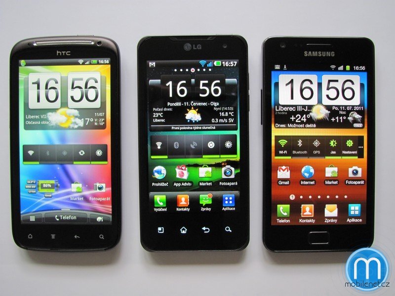 HTC Sensation, LG Optimus 2X, Samsung Galaxy S II