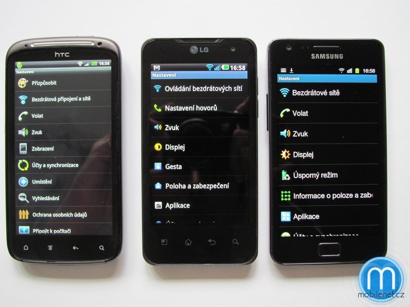 HTC Sensation, LG Optimus 2X, Samsung Galaxy S II