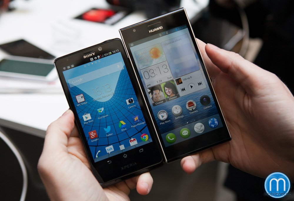 Huawei Ascend P2 a Sony Xperia T
