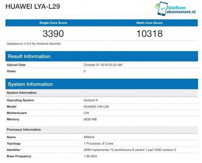 Huawei Kirin 980 Geekbench