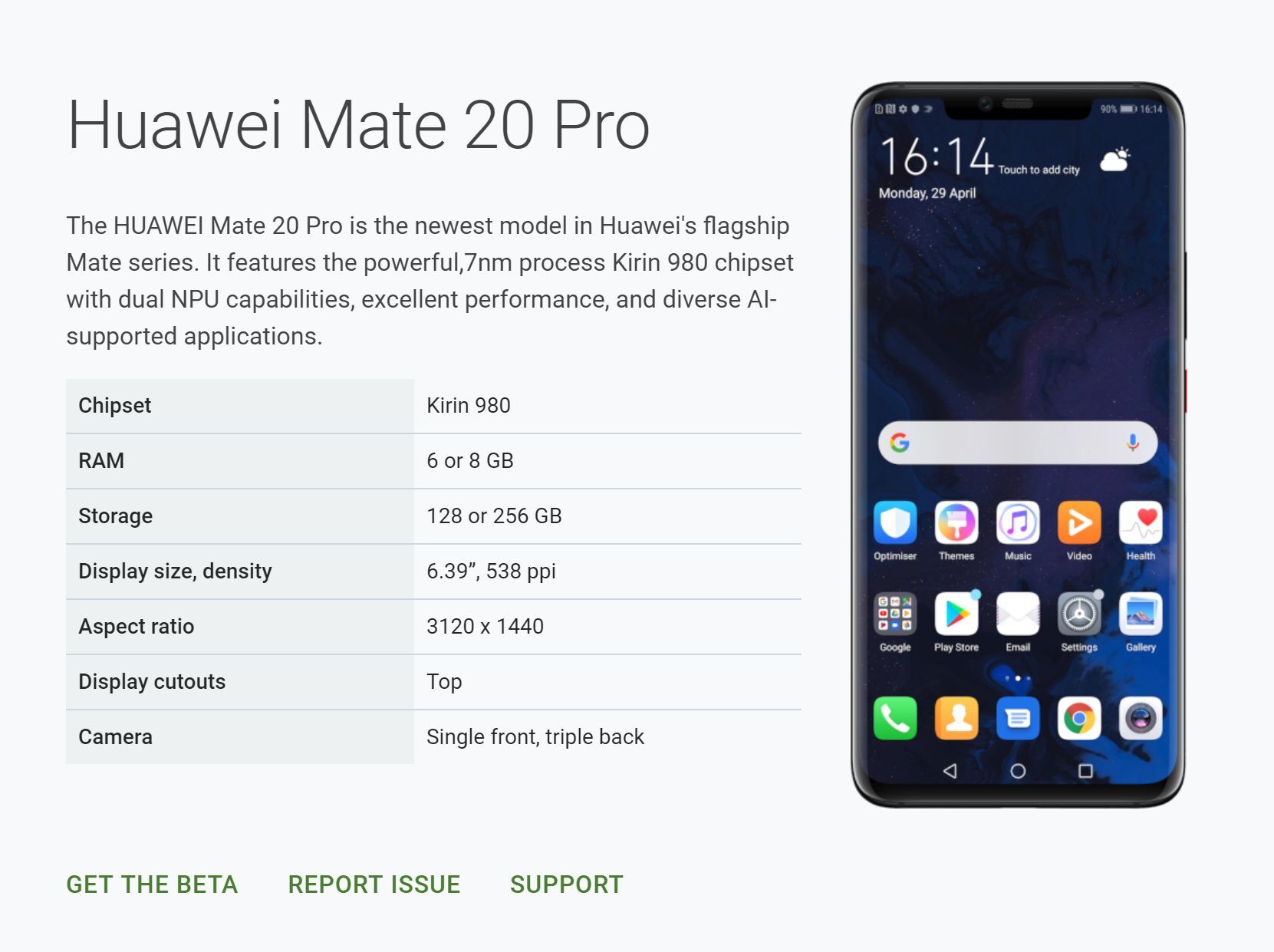 Huawei Mate 20 Pro Android Q Beta