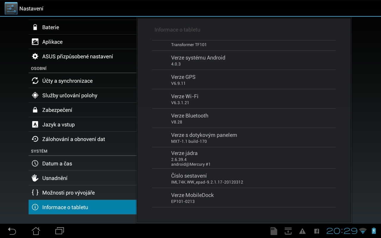 Ice Cream Sandvich v.2 pro ASUS Eee Pad Transformer