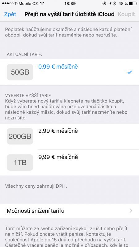 iCloud úložiště