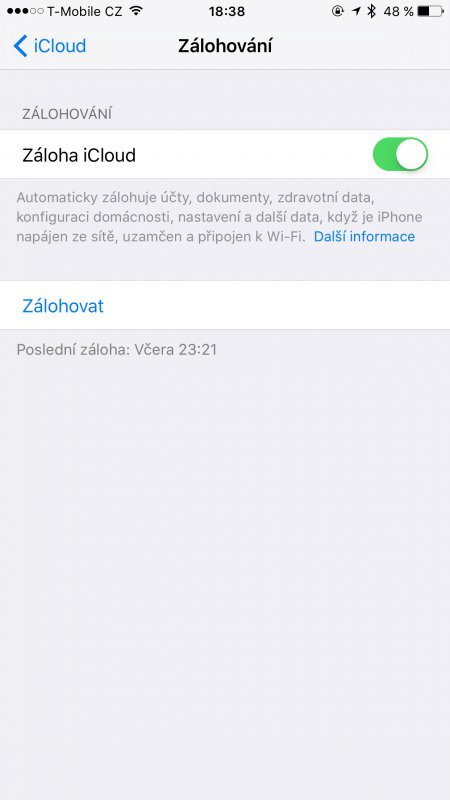 iCloud záloha