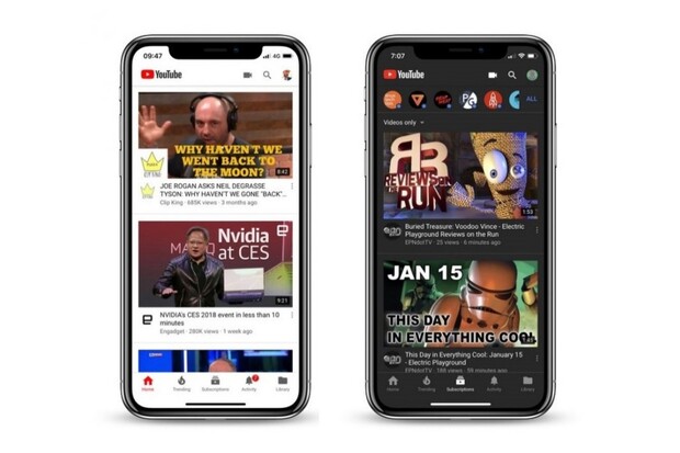 YouTube pro iOS dostalo tmavý režim, Android verze bude následovat